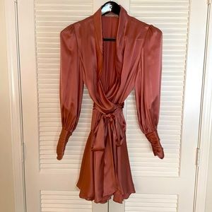 Zimmerman Silk Wrap Mini Dress in Petal, non smoker, wore one time. Size 4-6.
